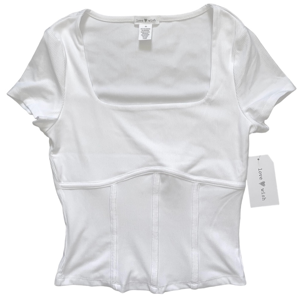 White Love Wish Top with Bodice size Medium